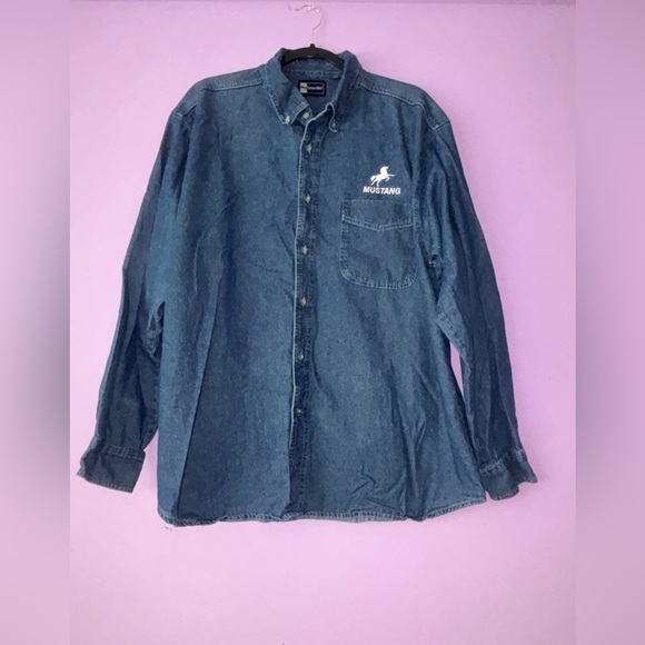 Mustang Men's Classic Denim Shirt - Dark Blue(0038) - Picture 8 of 10